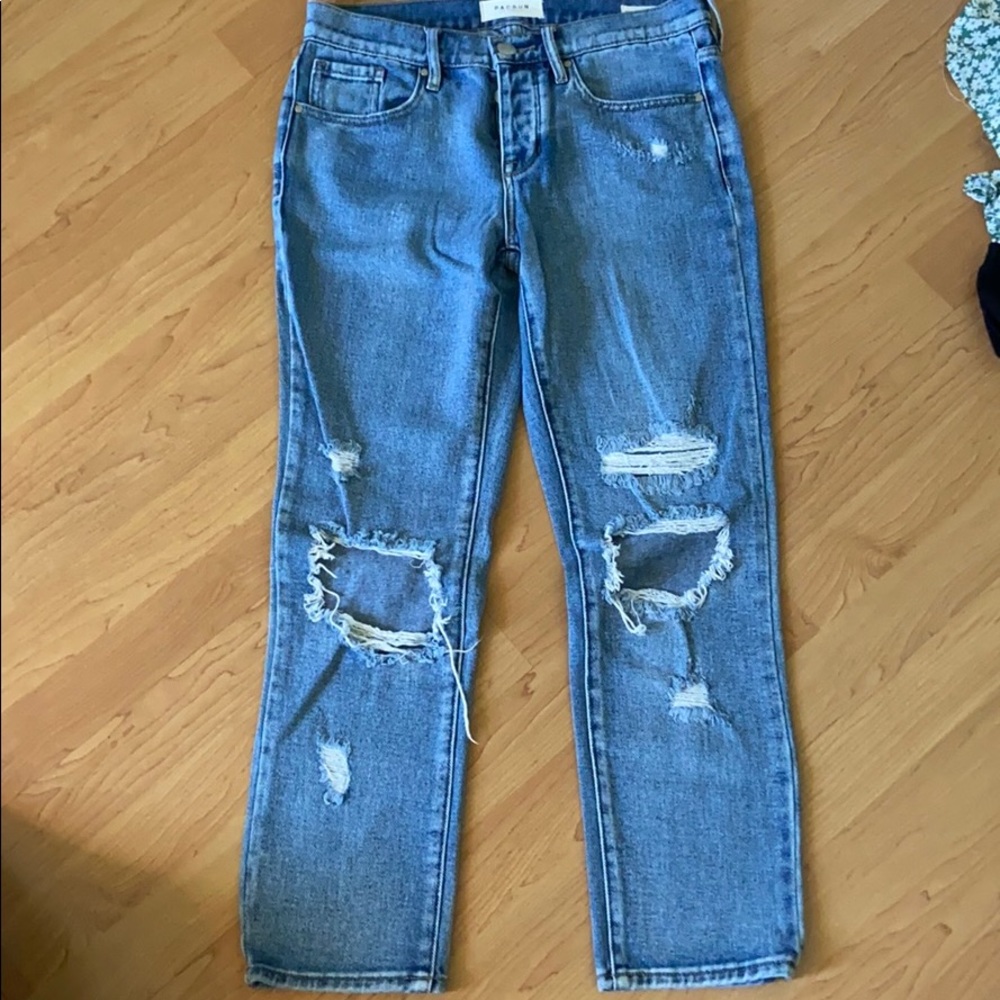 Pacsun Ripped Boyfriend Jean in Medium Wash